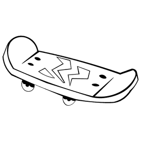 Skateboard lightnings black and white clipart