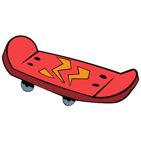 Skateboard lightnings clipart