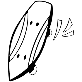 Skateboard lines black and white clipart