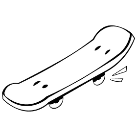 Skateboard red black and white clipart