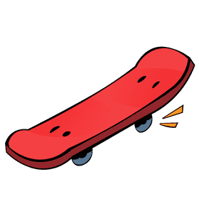 Skateboard red clipart