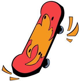 Skateboard splash clipart