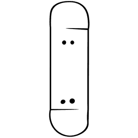 Skateboard yellow black and white clipart