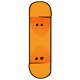 Skateboard yellow clipart