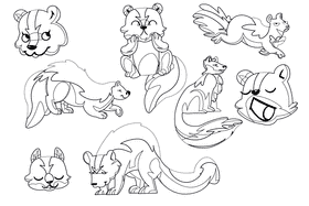 Skunk black and white vector