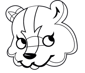 Skunk head black and white clipart