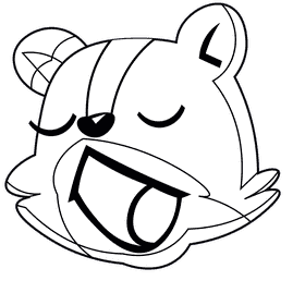 Skunk head black and white clipart