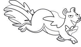 Skunk running black and white clipart