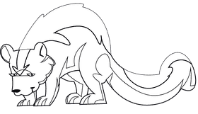 Skunk black and white clipart