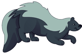 Skunk sneaks clipart
