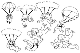 Skydiving black and white vector