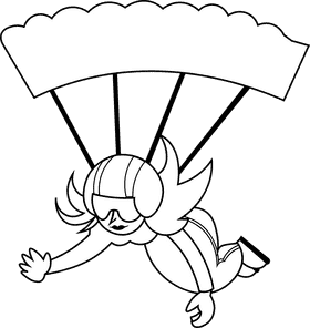 Skydiving jump black and white clipart