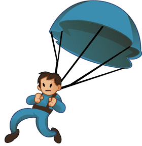 Skydiving landing clipart