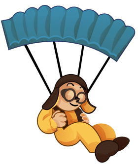 Skydiving landing clipart