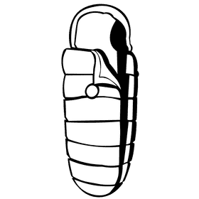Sleeping bag blue black and white clipart