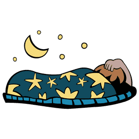 Sleeping bag night clipart