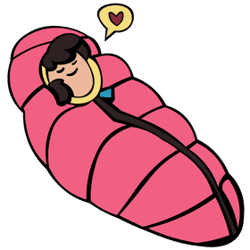 Sleeping bag sleeping clipart