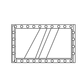 Vanity mirror drawing black and white clipart