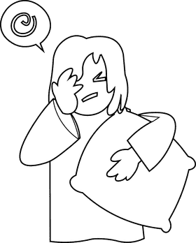 Sleepy confused black and white clipart