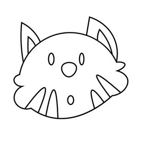 Gray cat head black and white clipart