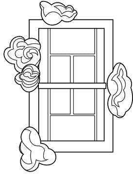 Tennis court bushes black and white clipart