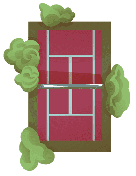 Tennis court bushes clipart