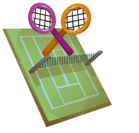 Tennis court rackets clipart