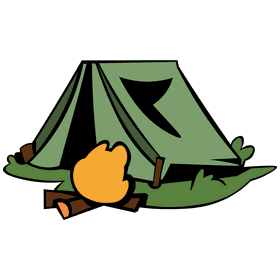 Tent campfire clipart