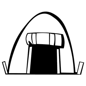 Tent front black and white clipart