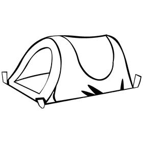 Tent small black and white clipart