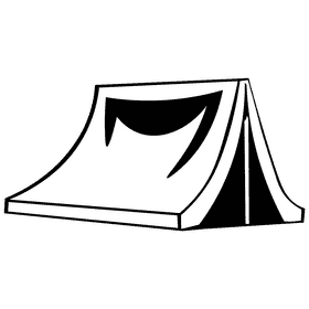 Tent black and white clipart