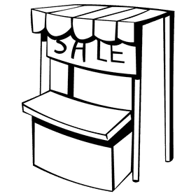 Tent trader tent black and white clipart