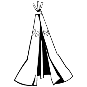 Tent wigwam black and white clipart