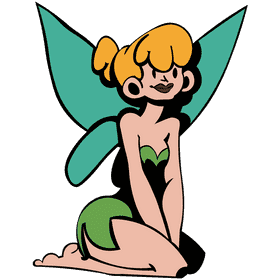 Tinker bell sitting clipart