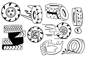 Tire black and white vector