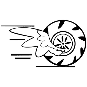 Tire speed black and white clipart