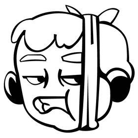 Toothache bandage black and white clipart