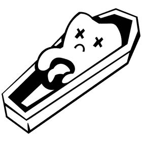 Toothache dead black and white clipart