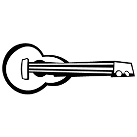 Ukulele red black and white clipart