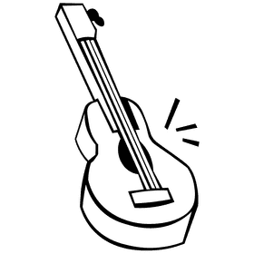Ukulele side black and white clipart