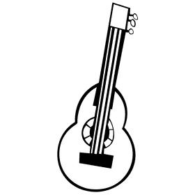 Ukulele three colour black and white clipart