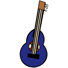 Ukulele three colour clipart