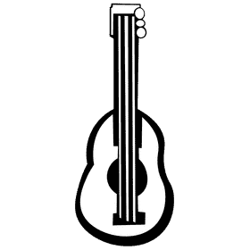Ukulele black and white clipart
