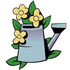 Watering can flowers clipart
