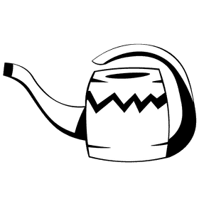 Watering can line black and white clipart