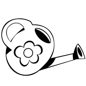 Watering can pink black and white clipart