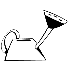 Watering can stell black and white clipart