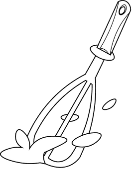 Whisk chocolate black and white clipart