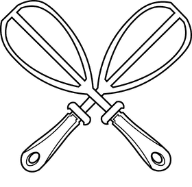 Whisk double black and white clipart