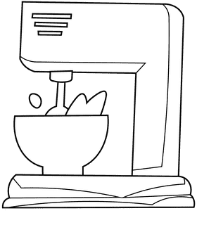 Whisk mixer black and white clipart
